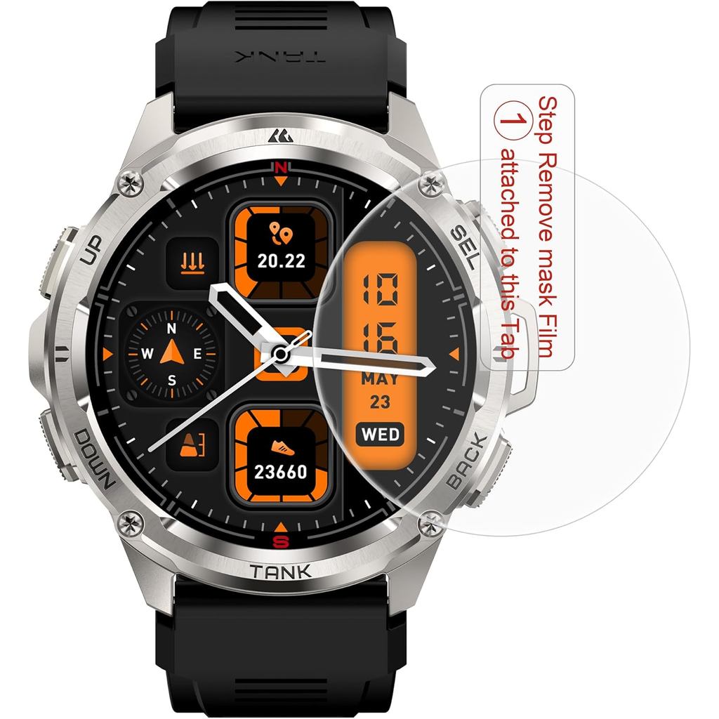 KOSPET กระจกนิรภัยป้องกันหน้าจอสําหรับ TANK T3 Ultra 2 สมาร์ทวอท์ช, 1.43 ฟิล์มกระจกนิรภัย 9H (2 แพ็ค