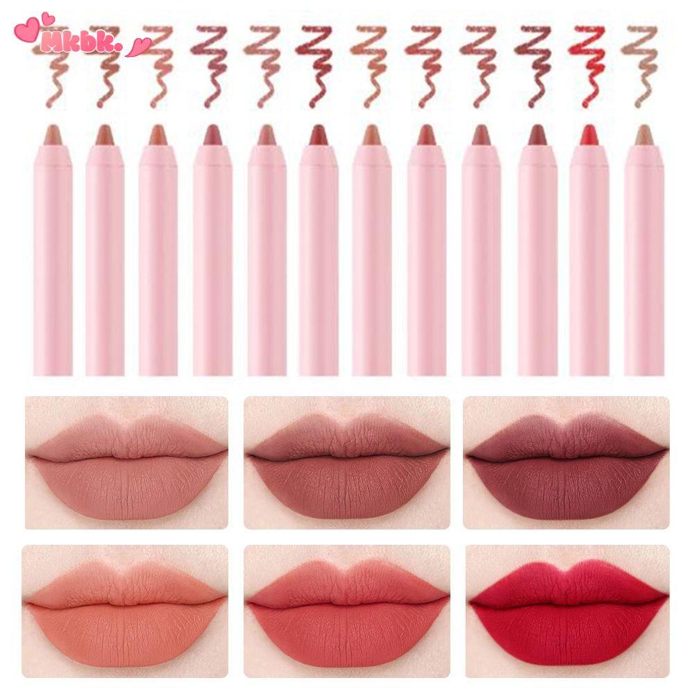 MKBK Lipliner Pencil, Velvet Matte Lip Liner, Waterproof Natural Outline Lip Contour Line Velvet Lip