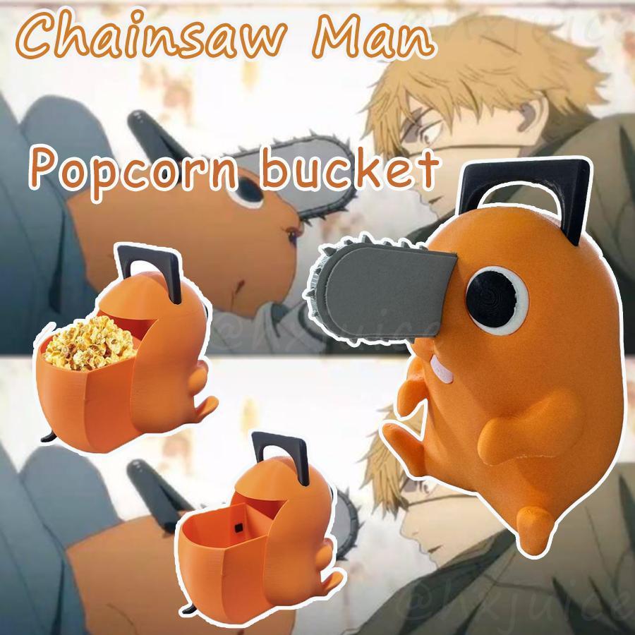 Chainsaw Man Pochita Popcorn Bucket AMC โรงละครต้นฉบับสะสมถังอะนิเมะ Periphery ภาชนะเก็บอาหาร fadzath