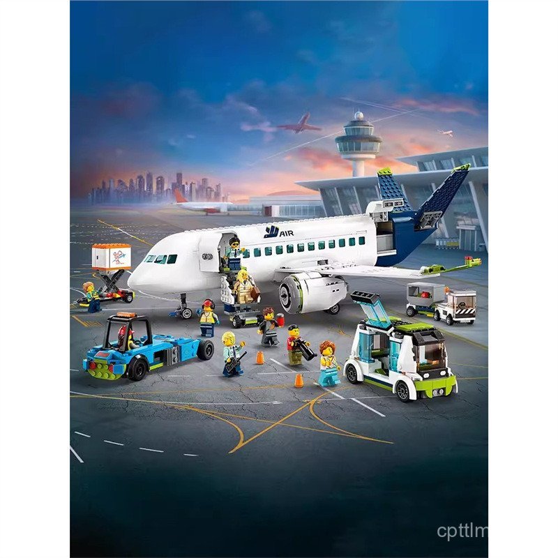 Building Block City Series 60367 เครื่องบินขนส่งผู้โดยสารขนาดใหญ่ Airliner Airliner Boy ประกอบของเล่