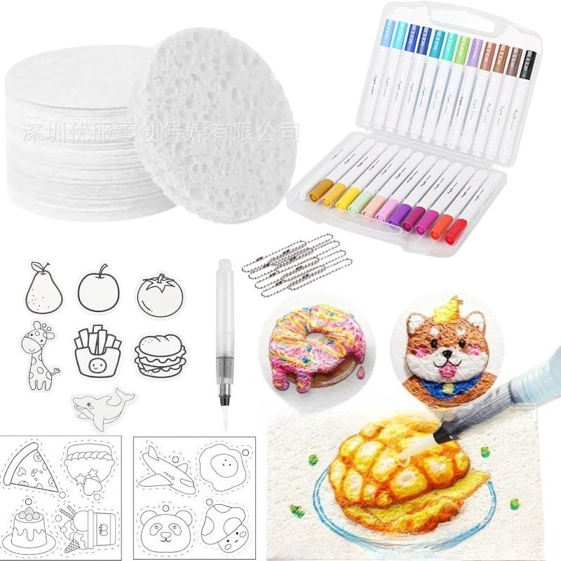 โฟมภาพวาดกระดาษ ชุดปากกามาร์คเกอร์ 12 ชิ้น Puffy Texture กระดาษ Magic 3d Art วาดกระดาษสําหรับเด็ก