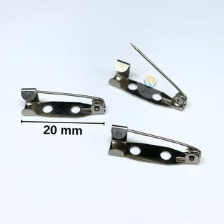 เข็มกลัดเงิน DIY ขนาด 20mm / 2 cm ( 1 ชิ้น ) แบบมีแป้นซ่อนปลายเข็ม มีของพร้อมส่ง!!