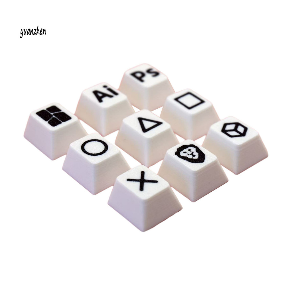 <yuanzhen> ชุดปุ่มกดคีย์บอร์ด 4/9 ชิ้น 3d พิมพ์ Skull Game Controller Keycaps ชุด – รอบสามเหลี่ยมสแค