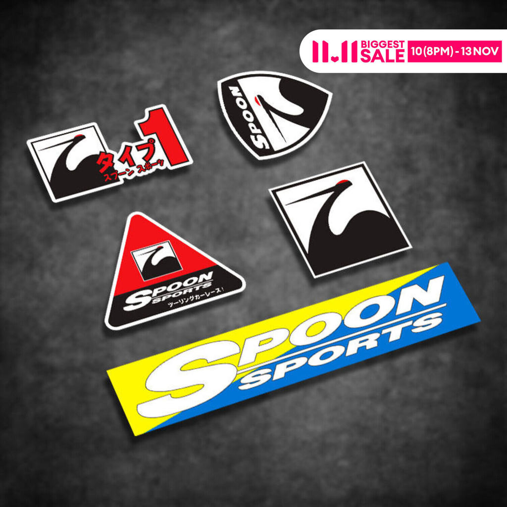 Yunchuang สติ๊กเกอร์กันชน Spoon JS Racing Art Fit Gk5 Civic เหมาะสําหรับ Honda Royal Restoration สะท