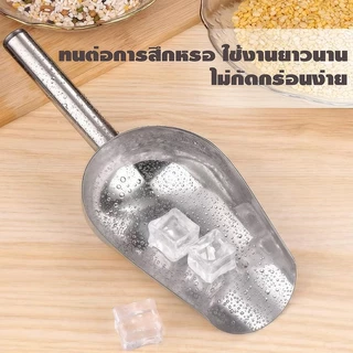 ที่ตักน้ำแข็งสแตนเลส ที่ตักน้ำแข็ง ที่ตักอเนกประสงค์ อาหารแห้ง ที่ตักอเนคประสงค์ มีให้เลือก 4ขนาด เครื่องมือครัว