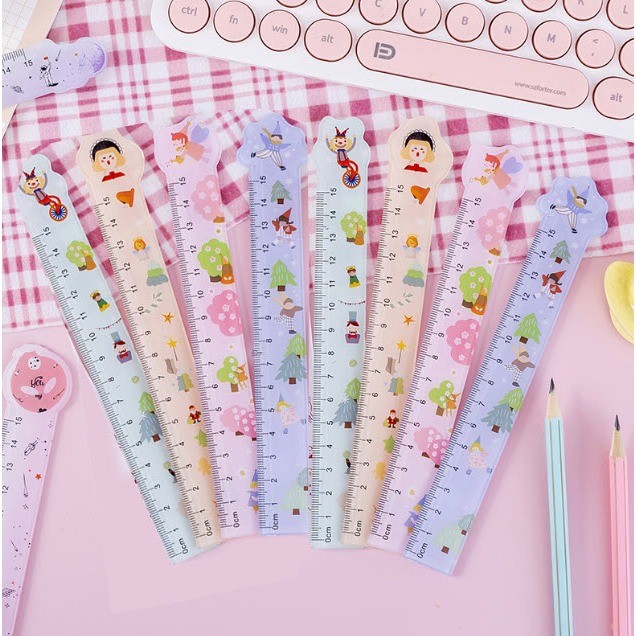 S0026 ไม้บรรทัด ลายการ์ตูน 15cm ไม้บรรทัดน่ารัก สำหรับนักเรียน เครื่องเขียนน่ารัก สุ่มลาย ของแจก - รูปที่ 4