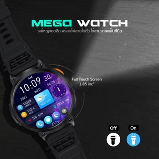 [HOT] แถมสายเหล็กฟรี! AXON Mega Smart Watch จอใหญ่ AMOLED 1.85" โทรได้ วัดชีพจร SpO2 ประกัน 2 ปี