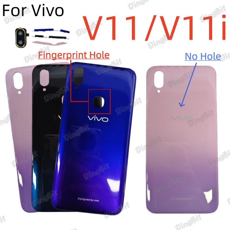 สําหรับ Vivo V11 V11i Y97 V11Pro X21S ฝาครอบด้านหลังด้านหลังแบตเตอรี่ฝาครอบประตูพร้อมเลนส์กล้องปุ่มด