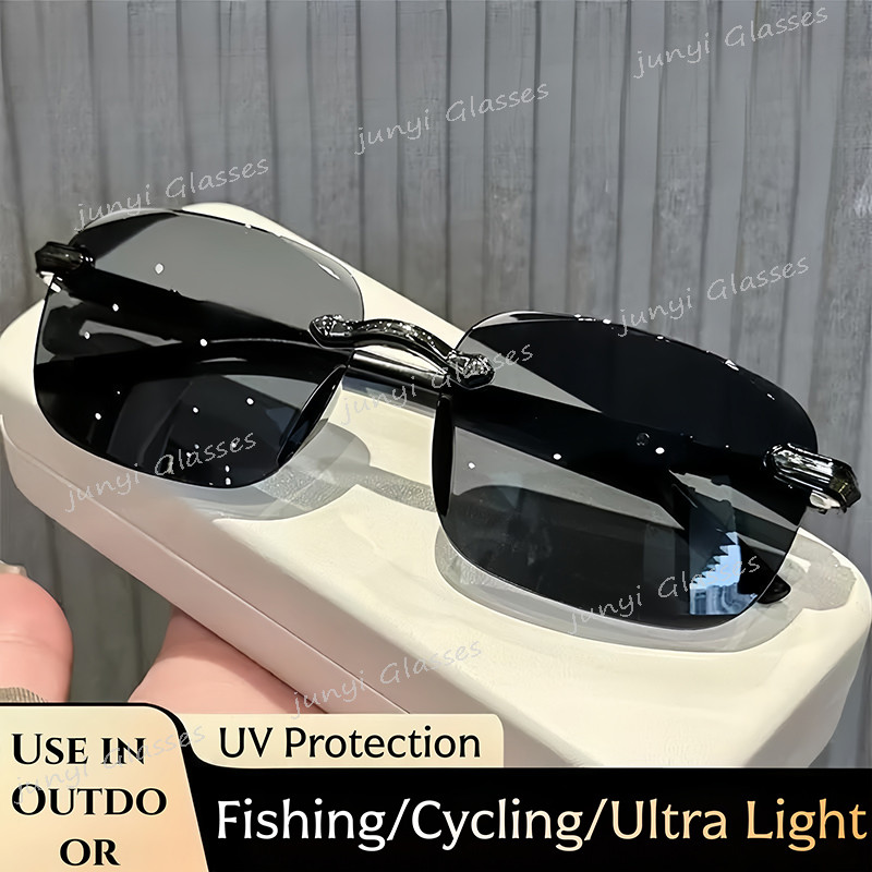 แว่นตากันแดด Frameless สำหรับผู้ชายและผู้หญิง ป้องกันแสงUV ใช้ได้ทั้งขี่จักรยาน, ตกปลา และขับรถกลางแจ้ง