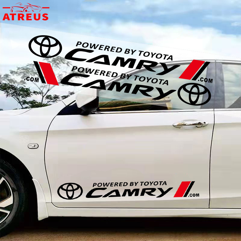 2 ชิ้น Toyota Camry สติ๊กเกอร์ ติดรถยนต์ สติกเกอร์กันรอยขีดข่วน สําหรับตกแต่งประตูรถยนต์ ติดด้านข้างประตูรถยนต์ ป้องกันรอยขีดข่วน สติกเกอร์ติดประตูรถยนต์ สติกเกอร์ตกแต่ง อุปกรณ์ตกแต่งรถยนต์
