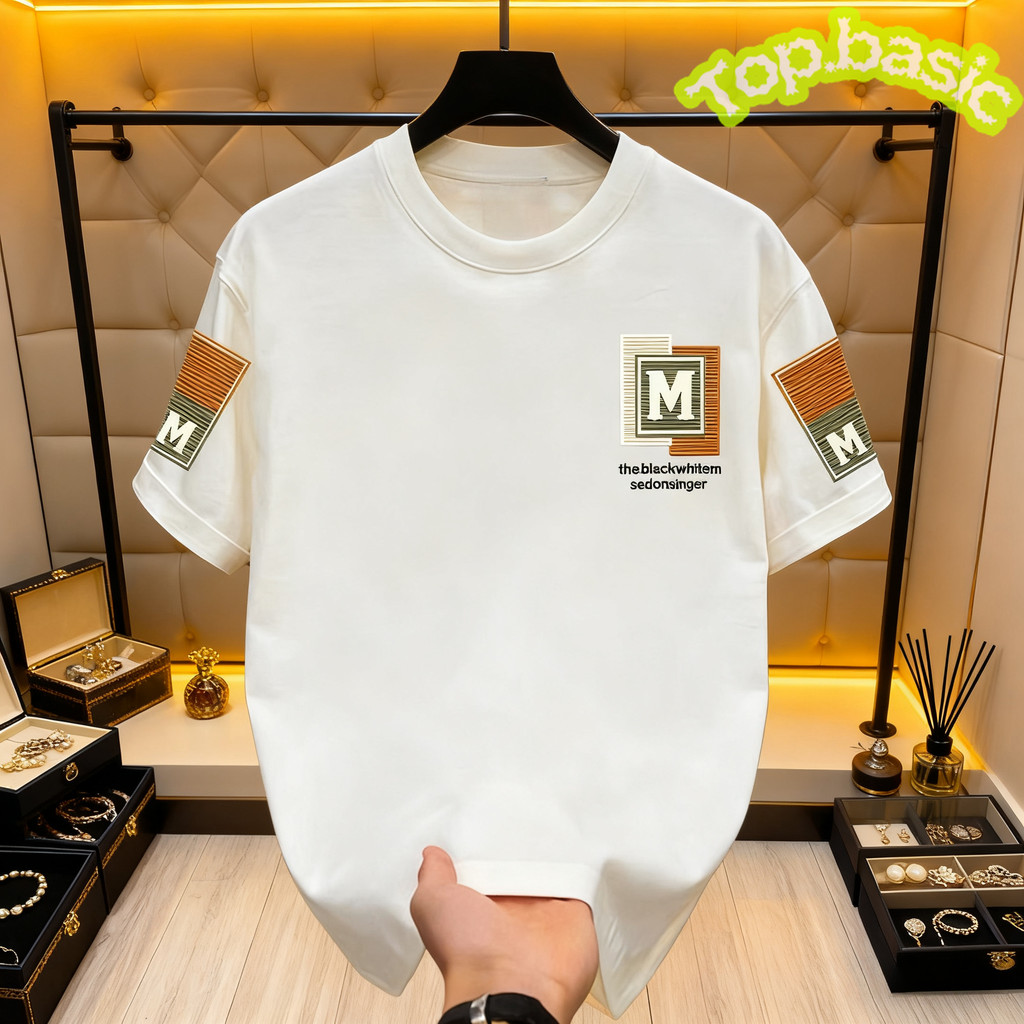 Top.basic🔥เสื้อเท่ๆวินเทจ พิมพ์ลาย "M Cuff" ผ้าCOTTON โคตรนุ่ม OVERSIZE เสือใส่สบาย ส่งจากไทย【COD】