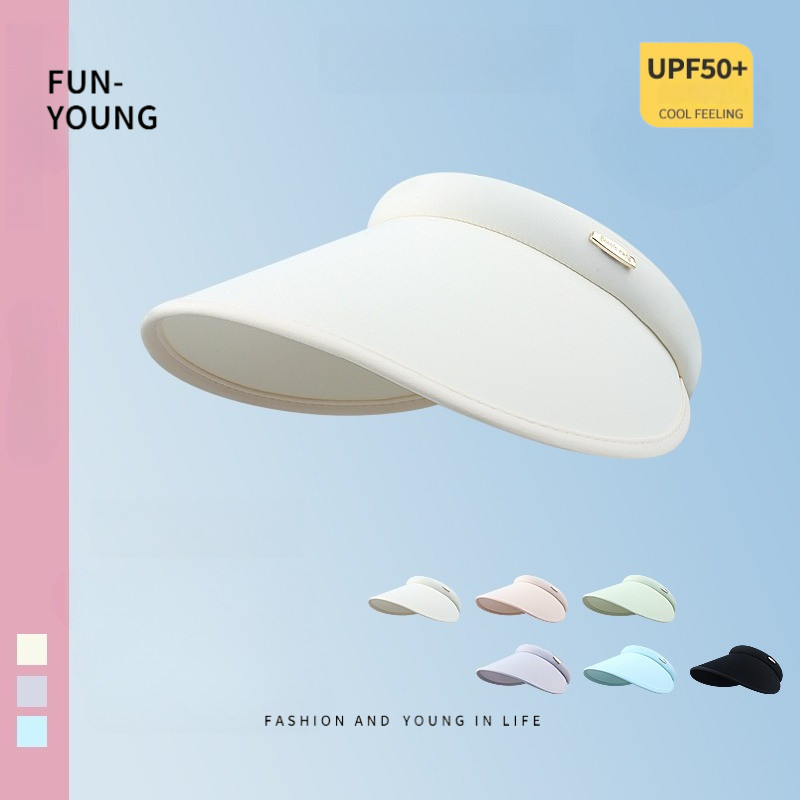 【FUN fashion】หมวกอาทิตย์เดินทางฤดูร้อน, หมวกด้านบนที่ว่างเปล่าของผู้หญิงปั่นจักรยาน, ทนต่อรังสียูวี