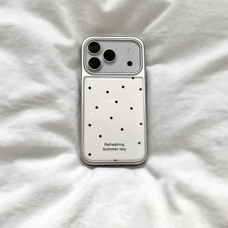 เกาหลี Simple ins ภาษาอังกฤษ Polka Dot เหมาะสําหรับ Apple 17promax เคสโทรศัพท์ iPhone17 กรอบเงินไฟฟ้า 16promax สไตล์ใหม่ 15 นุ่ม 17 กันกระแทก 14 หญิง 13 รวมทุกอย่าง 12 เคสโทรศัพท์