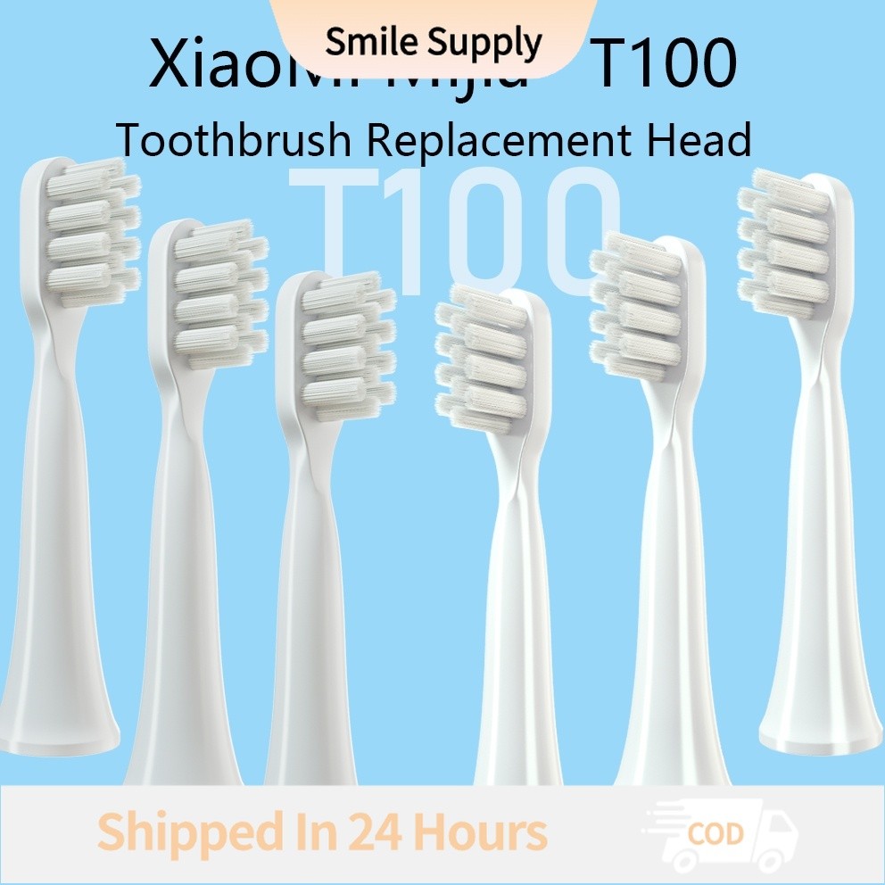 6 ชิ้นหัวแปรงสีฟันสําหรับ Xiaomi Mijia T100 เปลี่ยนหัวแปรง Xiao mi Mijia T100 MES603 หัวเติม
