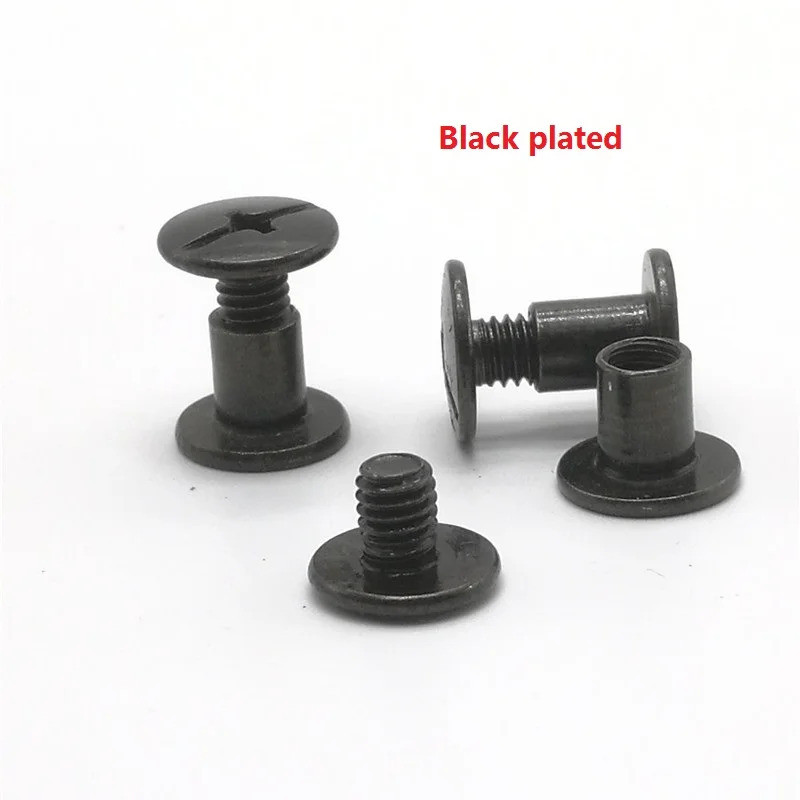 100 sets M5*4/5/6/8/10/12/15/18/20/25/30 Black Plated Account Books Screw , Snap Rivet Chicago Screw