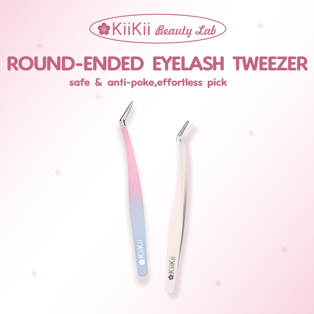KiiKii Beauty Lab ที่คีบขนตา แหนบต่อขนตา จับถนัดมือ ปลายหัวโค้งมน ปลอดภัยต่อดวงตา