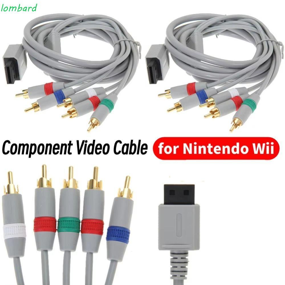 LOMBARD สายส่วนประกอบ Wii/Wiiu, 5 in 1 1080P Wii เกมสาย Universal 1.8m Fast Charging Audio Video TV 