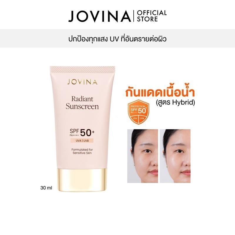 ครีมกันแดด JOVINA Radiant Sunscreen SPF 50+ PA++++ 30ml