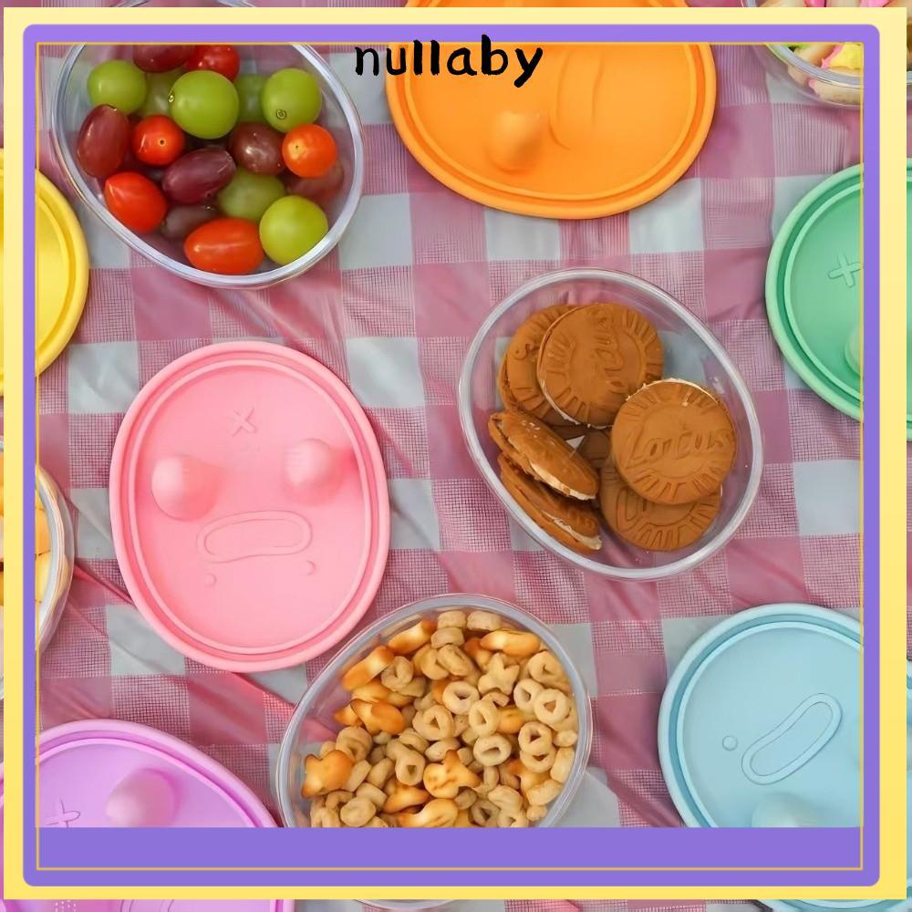 NULLABY กล่องเก็บผลไม้, เครื่องมือเก็บบิสกิตโปร่งใส No-Mess Snack Box, พลาสติกพร้อมฝาปิด Nut Snack Storage Container Candy แห้ง