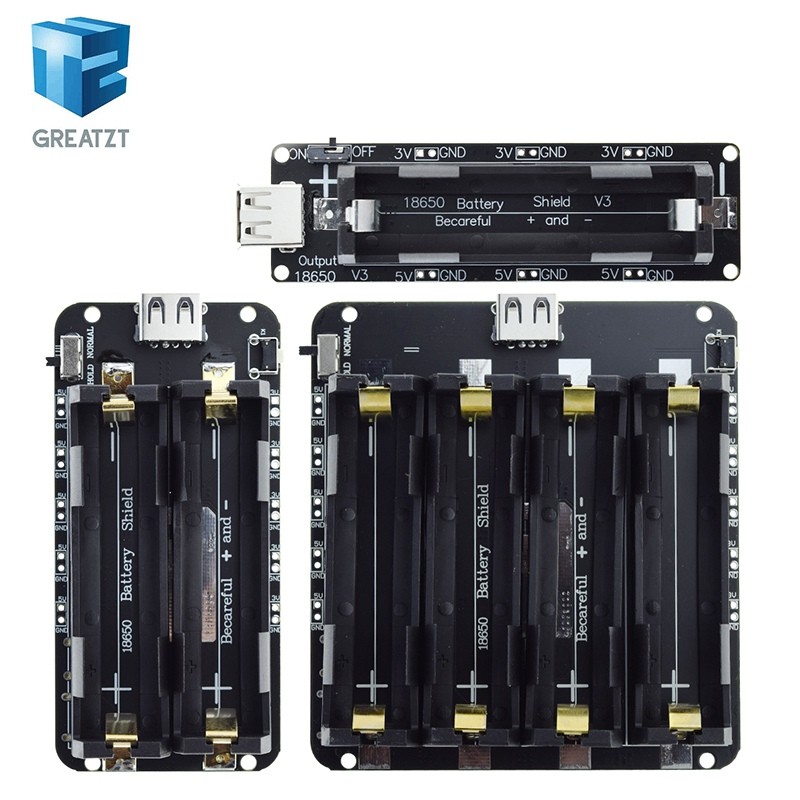 สองแรงดันไฟฟ้า 18650 แบตเตอรี่ลิเธียมโล่ V8 โทรศัพท์มือถือขยายโมดูล 5 V/3A 3 V/1A Micro USB สําหรับ 