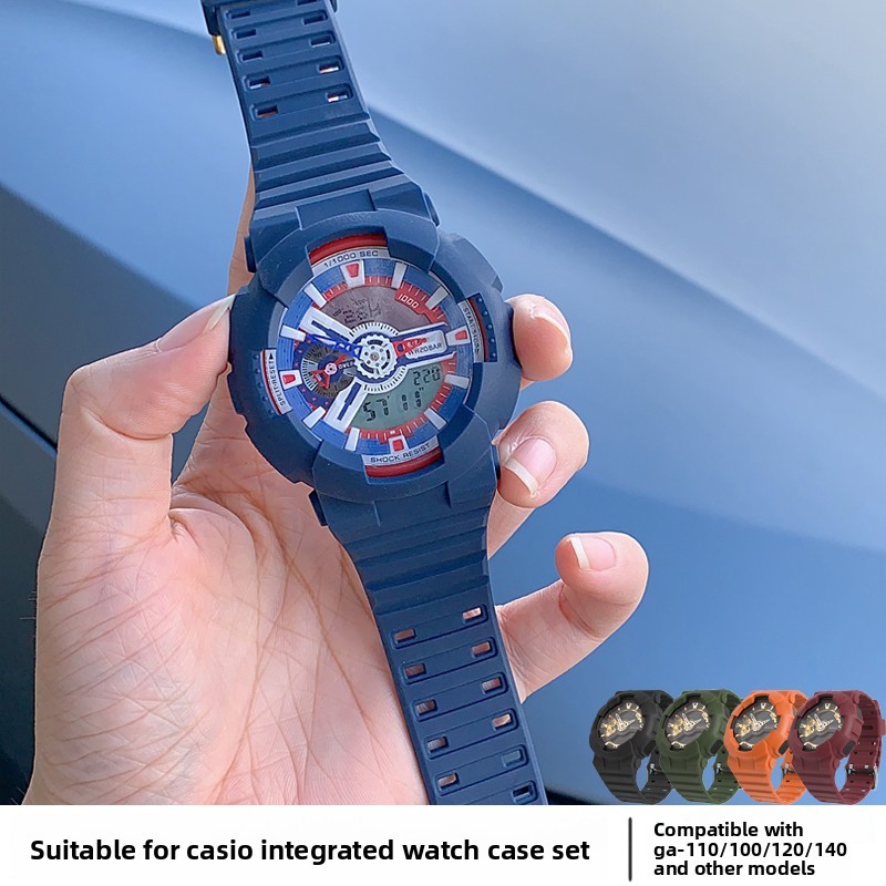 เปลี่ยน Casio-GA100/110/120/140 สีทึบ Frosted Modified Case GD100 Strap Case Integrated Set