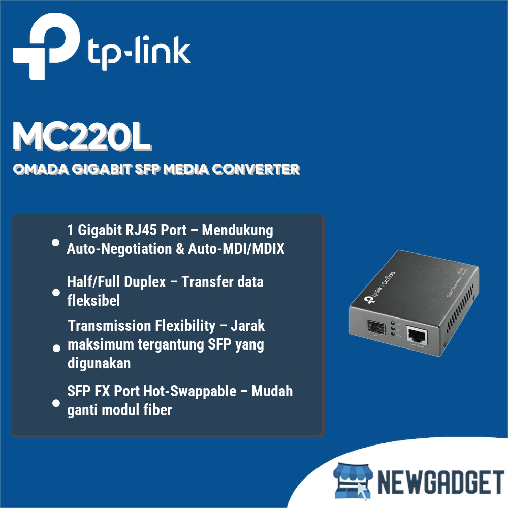 TP-LINK MC220L OMADA GIGABIT SFP MEDIA CONVERTER