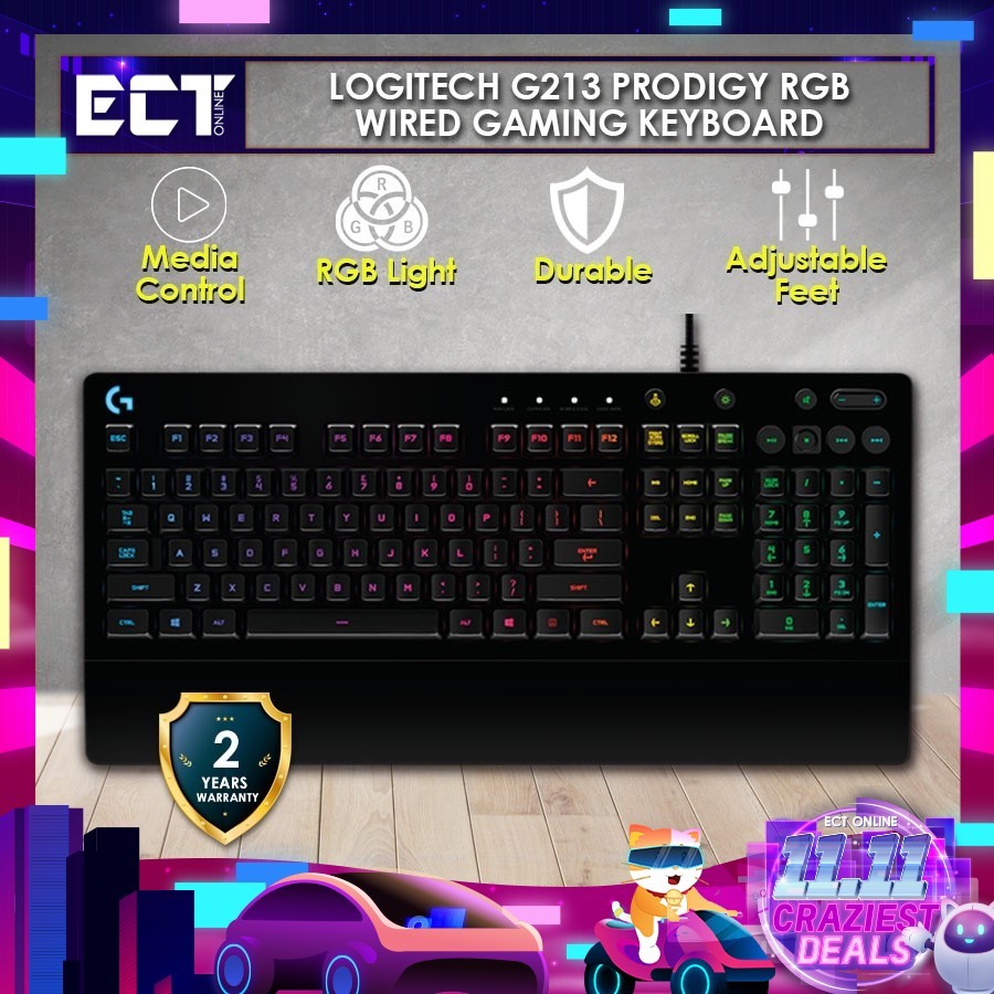 Logitech G213 Prodigy คีย์บอร์ดเกม RGB
