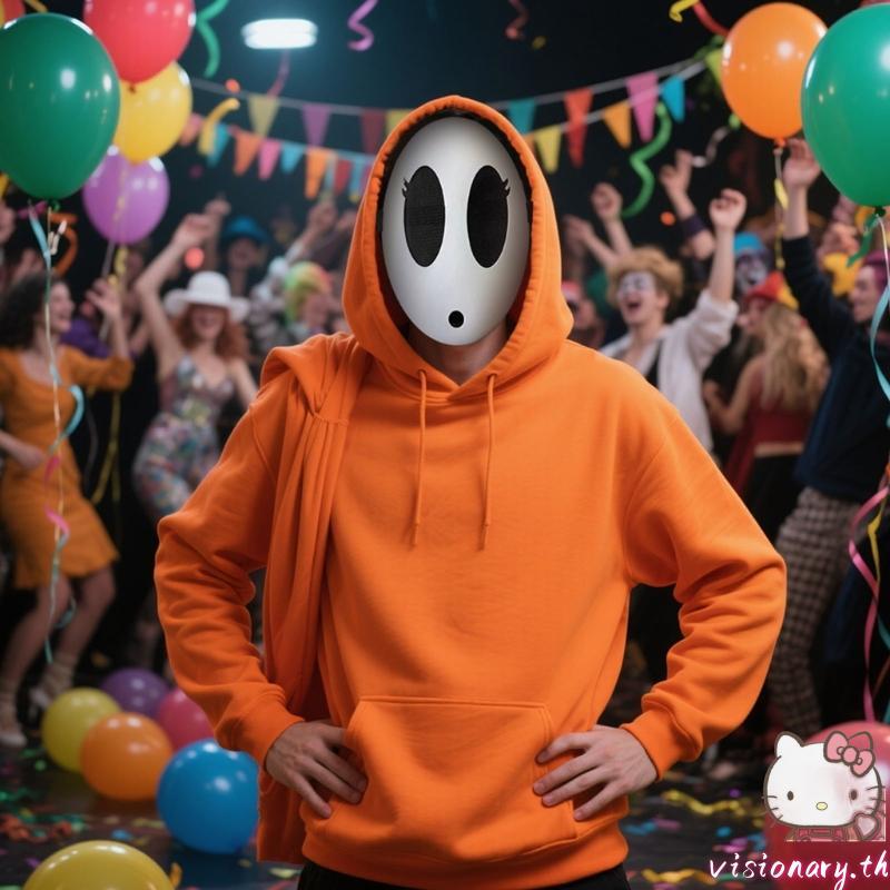 Vision ดีเทลตกแต่ง Shy Guy Halloween เหมาะสําหรับอายุต่างๆ