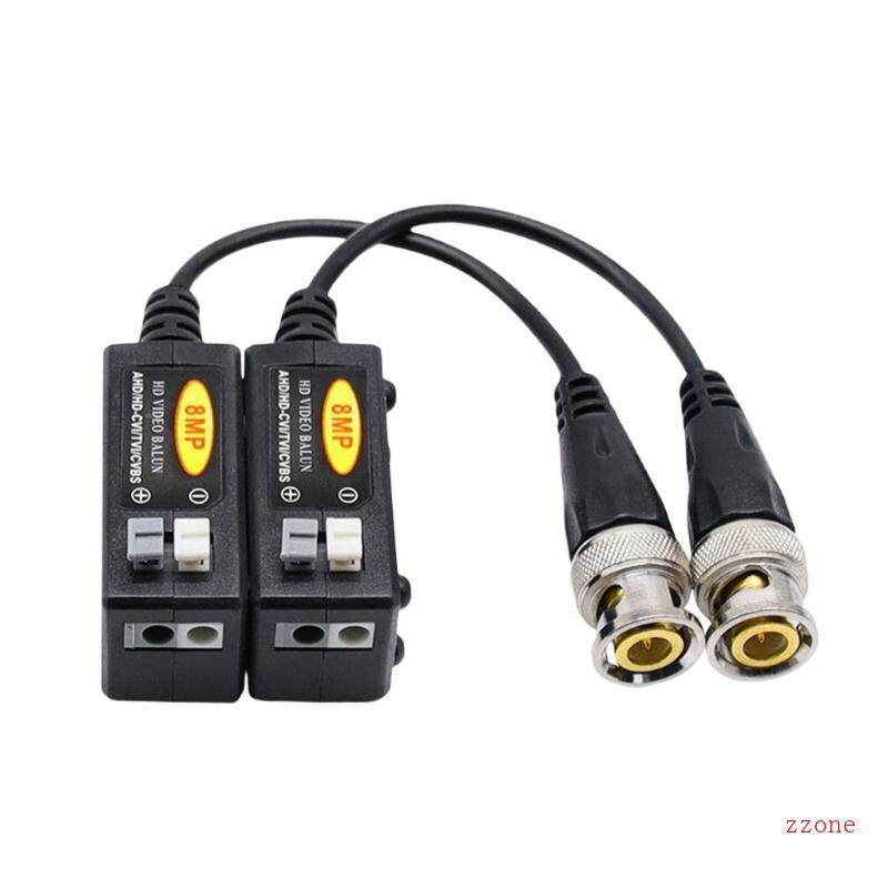 Zzz 8MP Video Balun BNC Over Cat5e Extender สําหรับการติดตั้งระบบรักษาความปลอดภัย