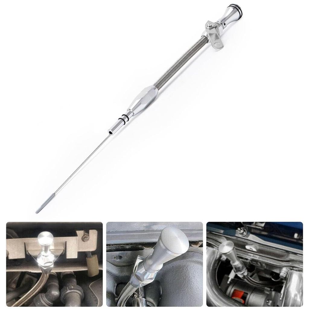 สแตนเลสยืดหยุ่นเครื่องยนต์น้ํามัน Dipstick เปลี่ยนสําหรับ Ford 260 289 302 SB เครื่องยนต์ (สไตล์หู) 