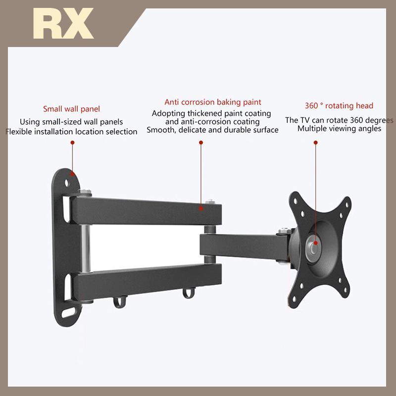 Retractable Universal TV Mounts Wall Mount Bracket รับน้ําหนัก 15KG สําหรับ 14 ถึง 37 นิ้ว LCD Monit