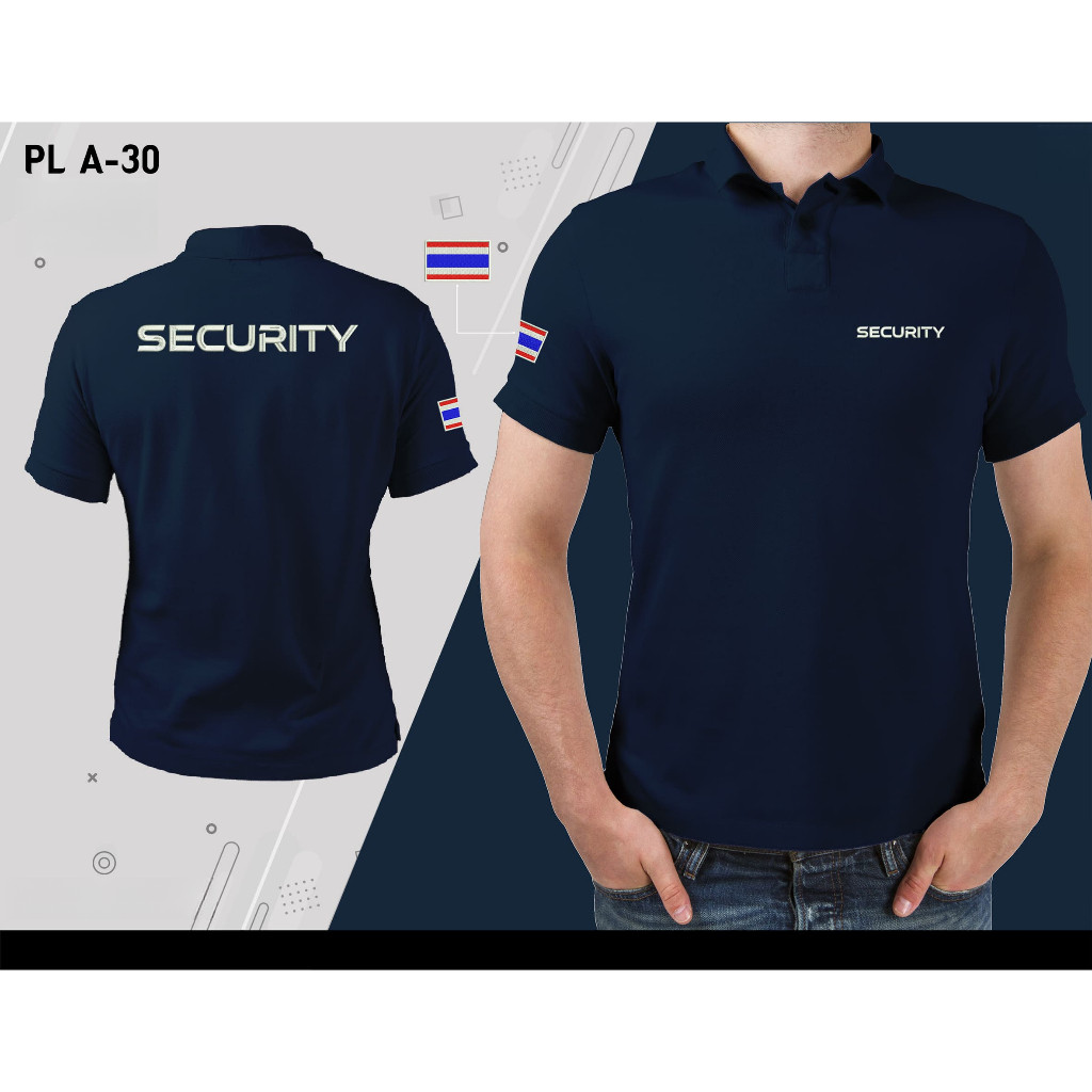 เสื้อโปโลพิมพ์ลายตัวอักษร PL A-30 “Security” แขนสั้น ผ้าฝ้ายแท้ สวมใส่สบาย ยูนิเซ็กซ์ ไซส์ S-3XL