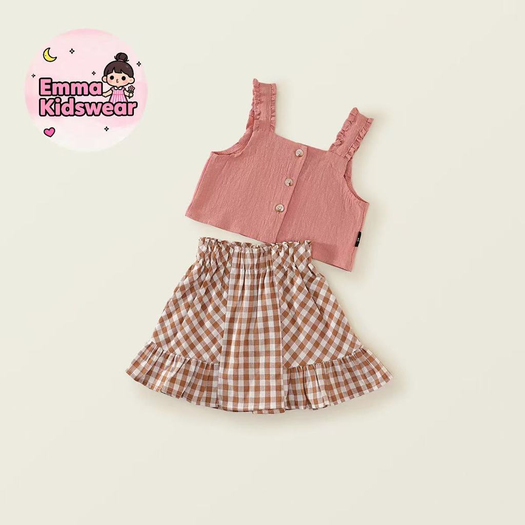 💗EK👧🏻วันหยุด ชุดเซ็ทเสื้อ+กระโปรง สําหรับเด็กผู้หญิง ราคาถูก คุณภาพด สองชิ้น สไตล์เกาหลี🚀พร้อมส่ง - รูปที่ 2