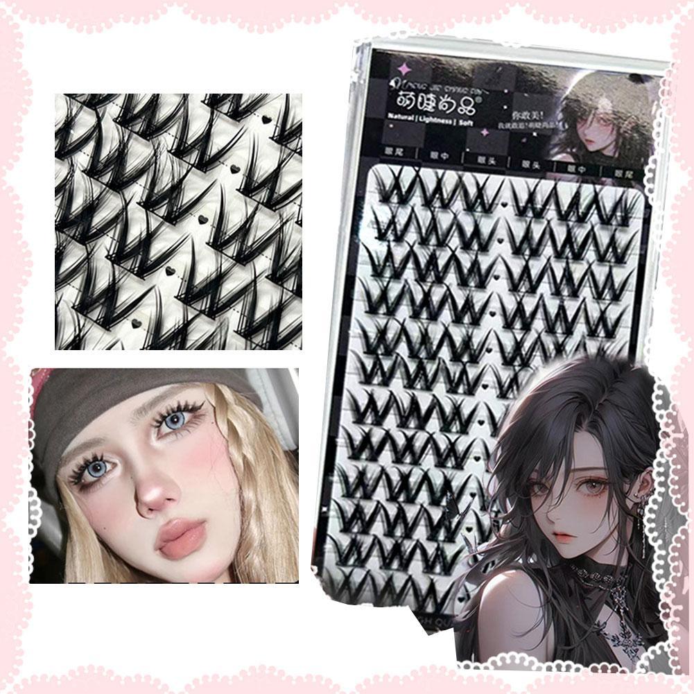 ขนตาปลอมปริมาณรูปตัว W กลุ่มบุคคลสําหรับลุคขนนกยุโรป Super Dense & T7v7