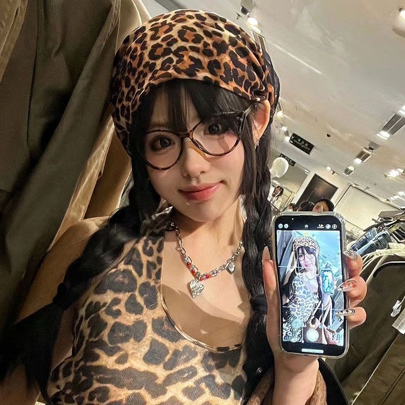 Bandana 54x54 Leopard Scraft Headband slayers Leopard ขนาด 54x54 Leopard Bandana Streetwear Design