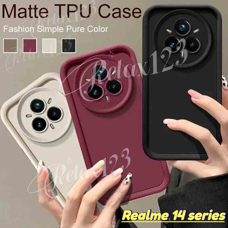 สําหรับRealme 14 Pro + 5Gแฟชั่นสีบริสุทธิ์Matte TPUสําหรับRealme 14 14Pro 14Pro + 14T Realme14Pro + 