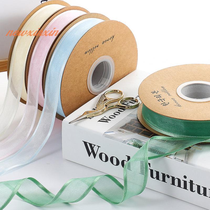 [NT-t] 25Yards/ม้วน 2.5 ซม.เชียร์ชีฟองริบบิ้นซาตินริบบิ้นสําหรับห่อของขวัญตกแต่งช่อดอกไม้งานแต่งงานพวงหรีดปาร์ตี้ลูกไม้ [ใหม่]