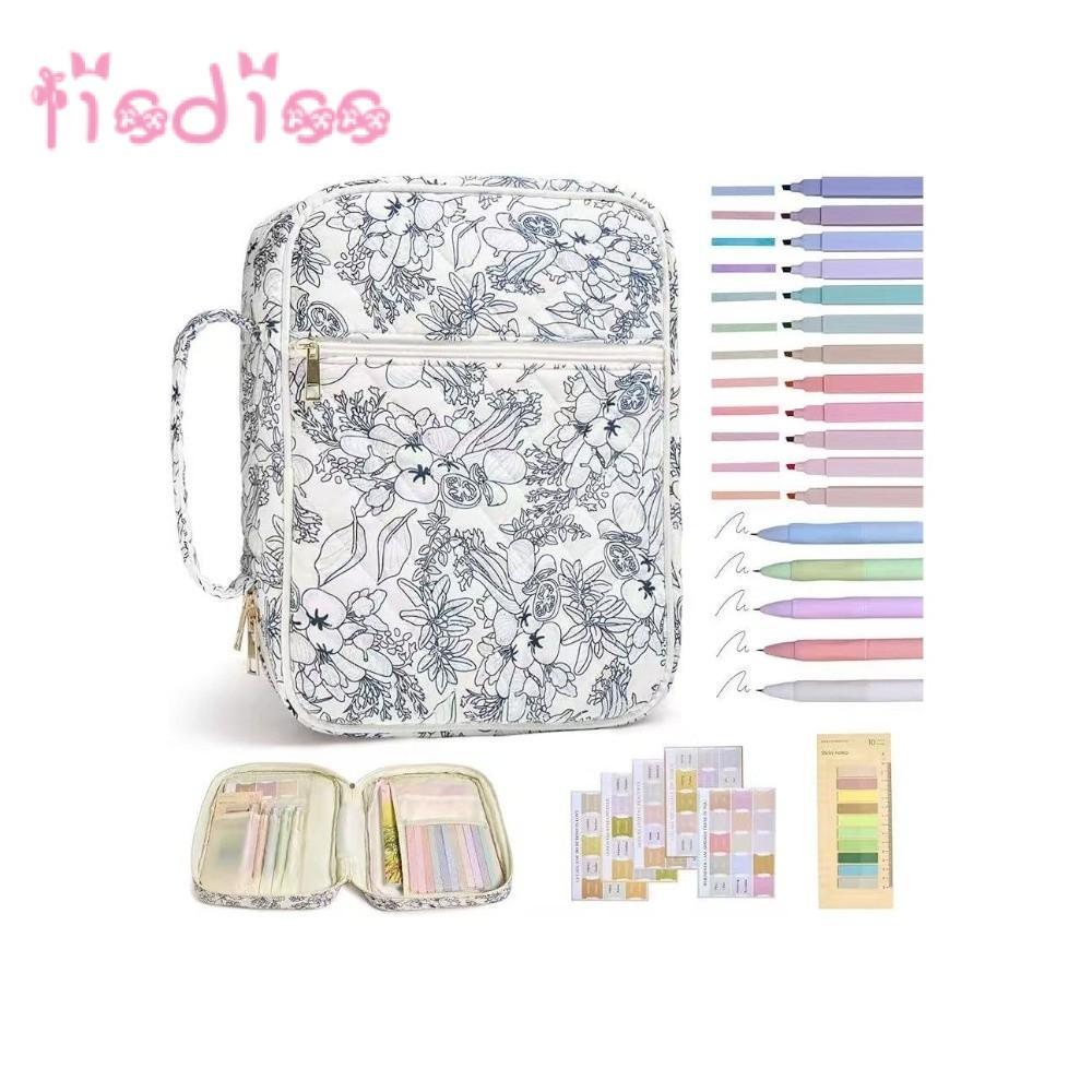 LISDIS Bible Cover Bag, Floral Design Zipper Pocket Bible Cover, Handle Bible Journaling Kit สวดมนต์
