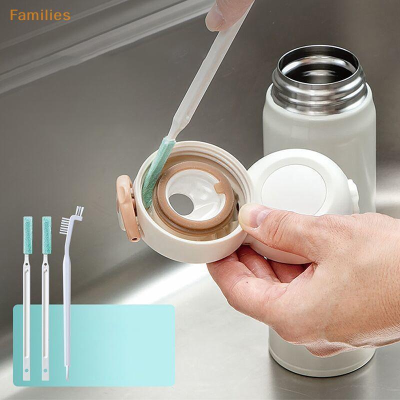 Families> 3 ชิ้น Clean N Cup Notch ชุดแปรงด้ามยาวฟางชุดแปรงทําความสะอาดหลอดแก้วขวดนมเด็กเครื่องมือห้องครัวดี