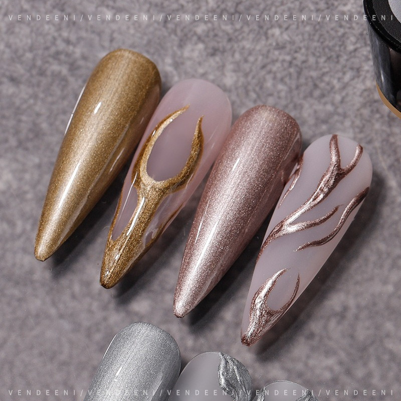 Vendeeni สีเพ้นท์เจลเมทัลลิค Metal Painting Gel สีเงิน–ทอง–โรสโกลด์ 1 กระปุก - NT nail - รูปที่ 4