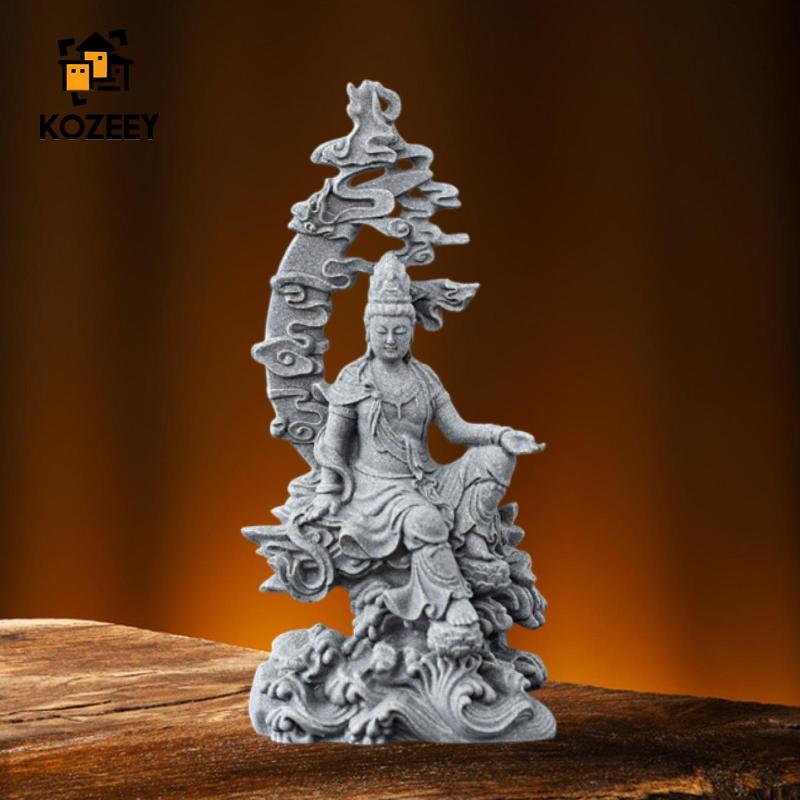 KOZEEY รูปปั้นเจ้าแม่กวนอิมงานศิลปะตกแต่ง Feng Shui คอลเลกชันจีน Kuanyin ตุ๊กตา