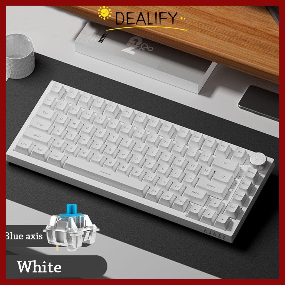 DEALIFY Gaming Keyboard, AK820 Silent Mechanical Keyboard, Mechanical Keys 82-Key With Knob Wired Ke
