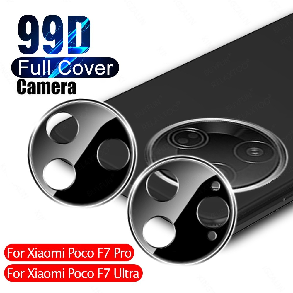1PC สําหรับ Poco F7 Ultra/F7Pro 3D สีดํากล้องป้องกันหน้าจอแก้ว Xiaomi Poco F7 Pro F7Ultra เลนส์ฟิล์ม