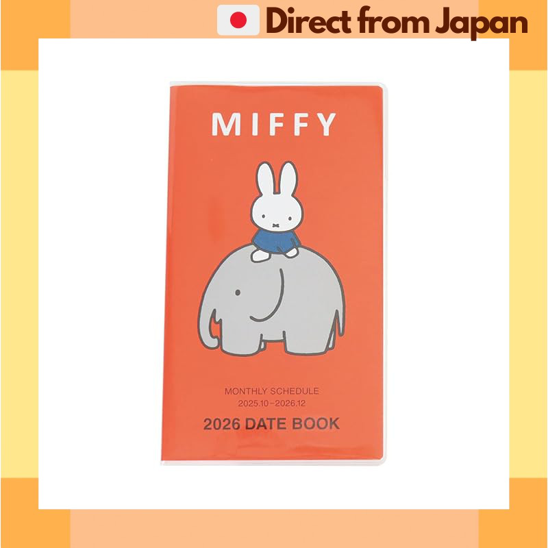 Miffy Planner 2026 Square Monthly Planner Red 04BD-2R Starts Oct 2025 [Japan Shipped]