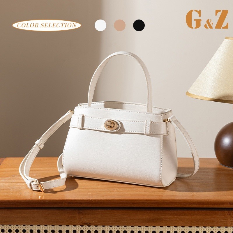 G&Z - Monica Luxe/ กระเป๋าสะพายหนัง PU สําหรับผู้หญิงพร้อมสายปรับได้ลายนูนเรียบ - กระเป๋าน่ารัก - กร
