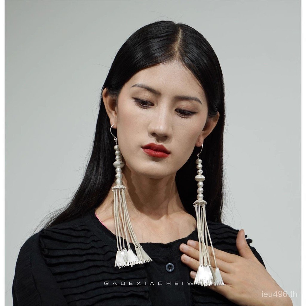 ต่างหูเครื่องประดับหญิง Lanshan ระดับไฮเอนด์ สไตล์ชาติพันธุ์ประณีต