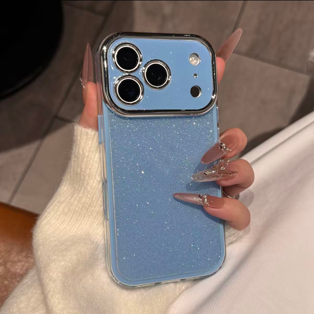 แวววาว 2 ใน 1ชุบอะคริลิคเคสโทรศัพท์สําหรับ ไอโฟน 17 มือโปร สูงสุด 17 อากาศ 16 บวก 15 14 13 12 11 กันกระแทกป้องกันปลอก ราคา ถูกที่สุด ดีลบีเคเค แกลเลอรีภาพที่ 5