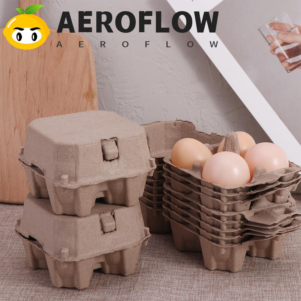 AEROFLOW 10 ชิ้นถาดไข่ไก่,ประหยัดพื้นที่ 4 กริดกระดาษเยื่อกระดาษกล่องไข่,ปฏิบัตินํามาใช้ใหม่ Stackable กล่องไข่สําหรับ Home