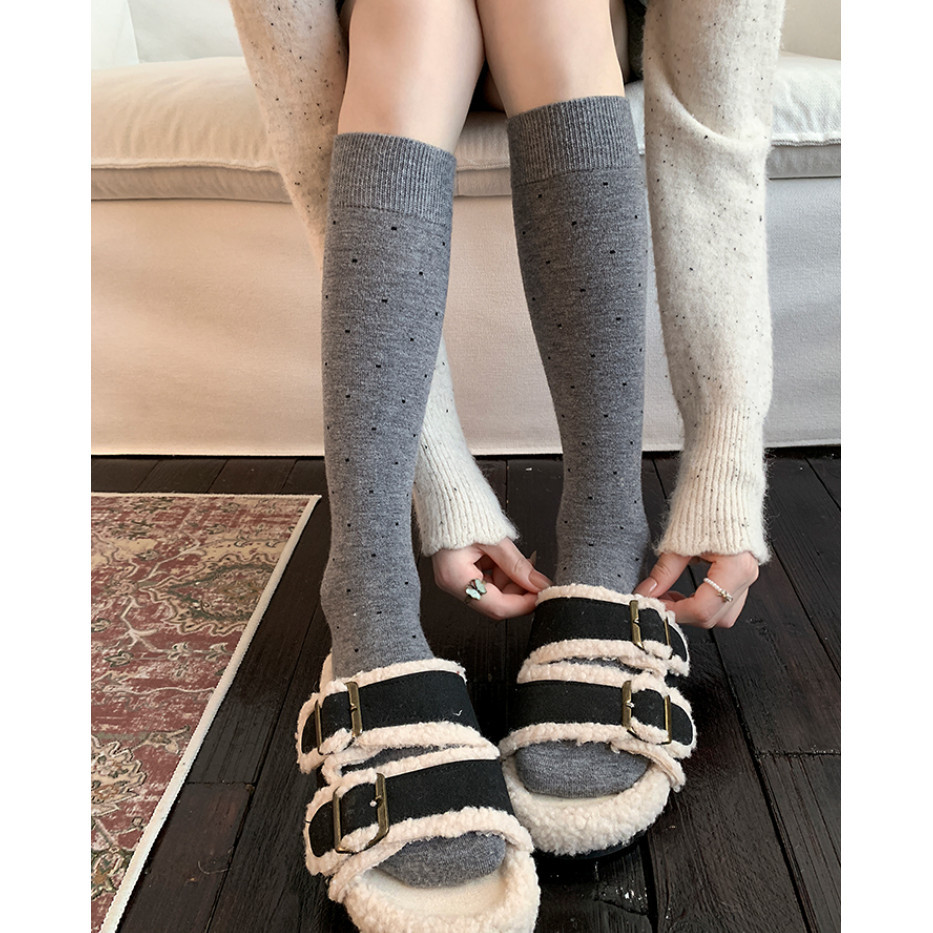 ถุงน่องยาวแฟชั่นสตรี ถุงน่องยาวลายจุด ผ้าฝ้ายแท้ นุ่ม สวมใส่สบาย สไตล์โรงเรียนญี่ปุ่น หวานและน่ารัก - รูปที่ 5