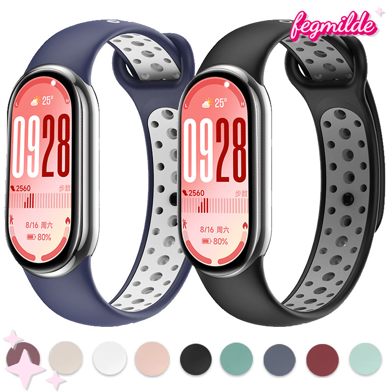 Silicone Strap for Mi Band 10 9 8 Two Tone Sport Rubber Band Accessories for Smartwatch Xiaomi Smart